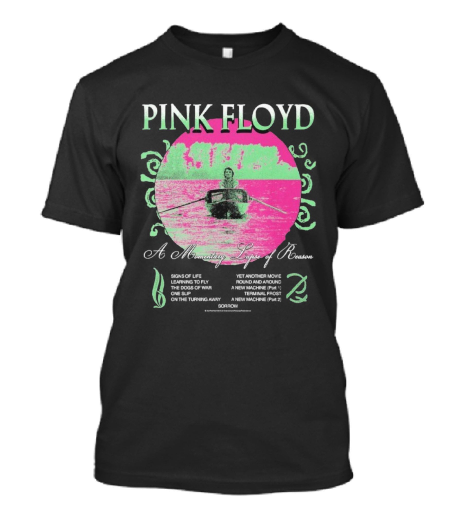 Pink Floyd A Momentary Lapse Of Reason Neon Rowing Scene T-Shirt