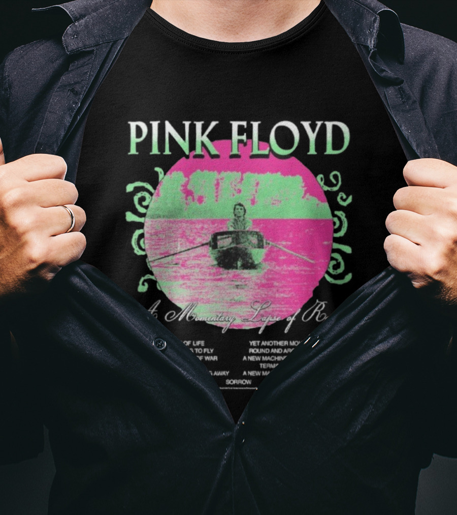 Pink Floyd A Momentary Lapse Of Reason Neon Rowing Scene T-Shirt