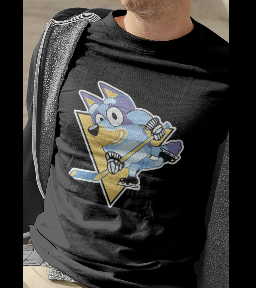 Pittsburgh Steelers Bluey Ice Hockey Crossover T-Shirt