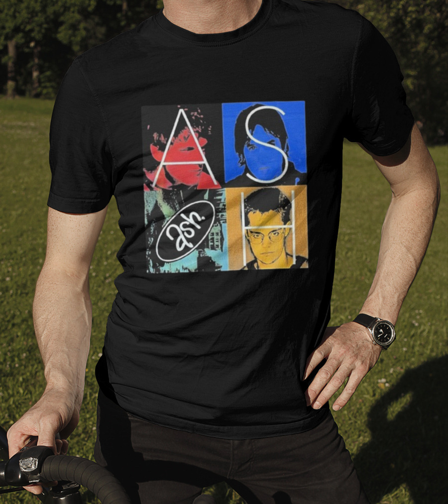 Ash Band Pop Art Style Faces Collage T-Shirt