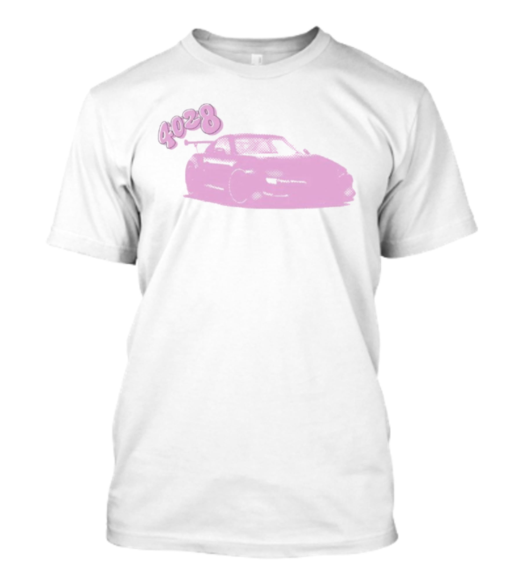 4028 Blocka Pink Car Graphic Racing Scene T-Shirt