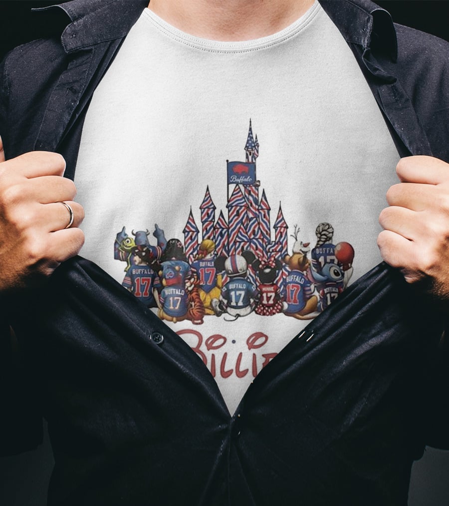 Buffalo Bills Disney Characters Castle Believe Football 17 Jersey T-Shirt