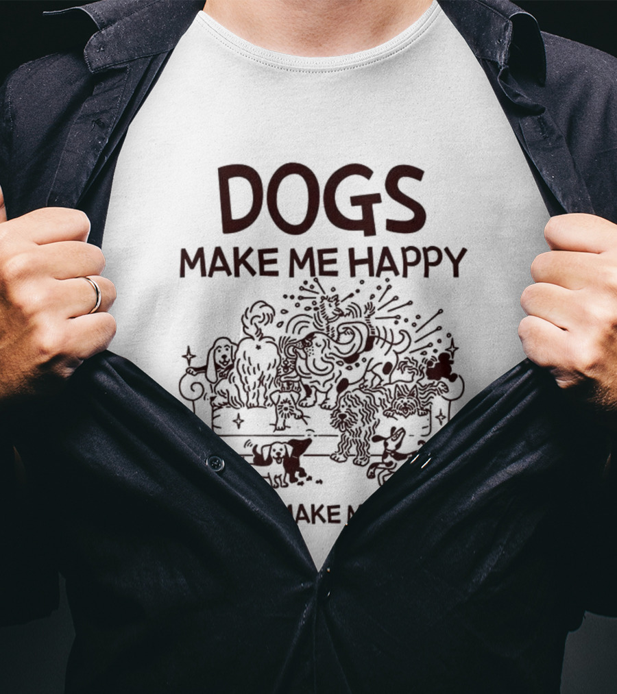 Dogs Make Me Happy People Make Me Crazy Couch Sketch T-Shirt