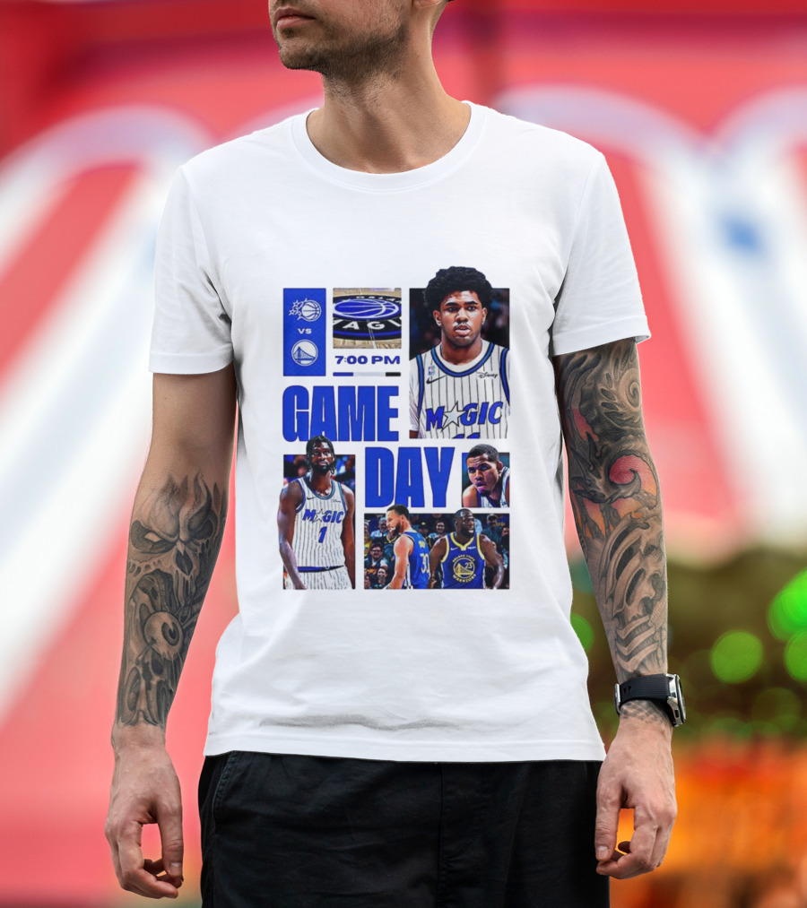 Orlando Magic Vs Golden State Warriors NBA Game Day 2025 7:00 PM T-Shirt