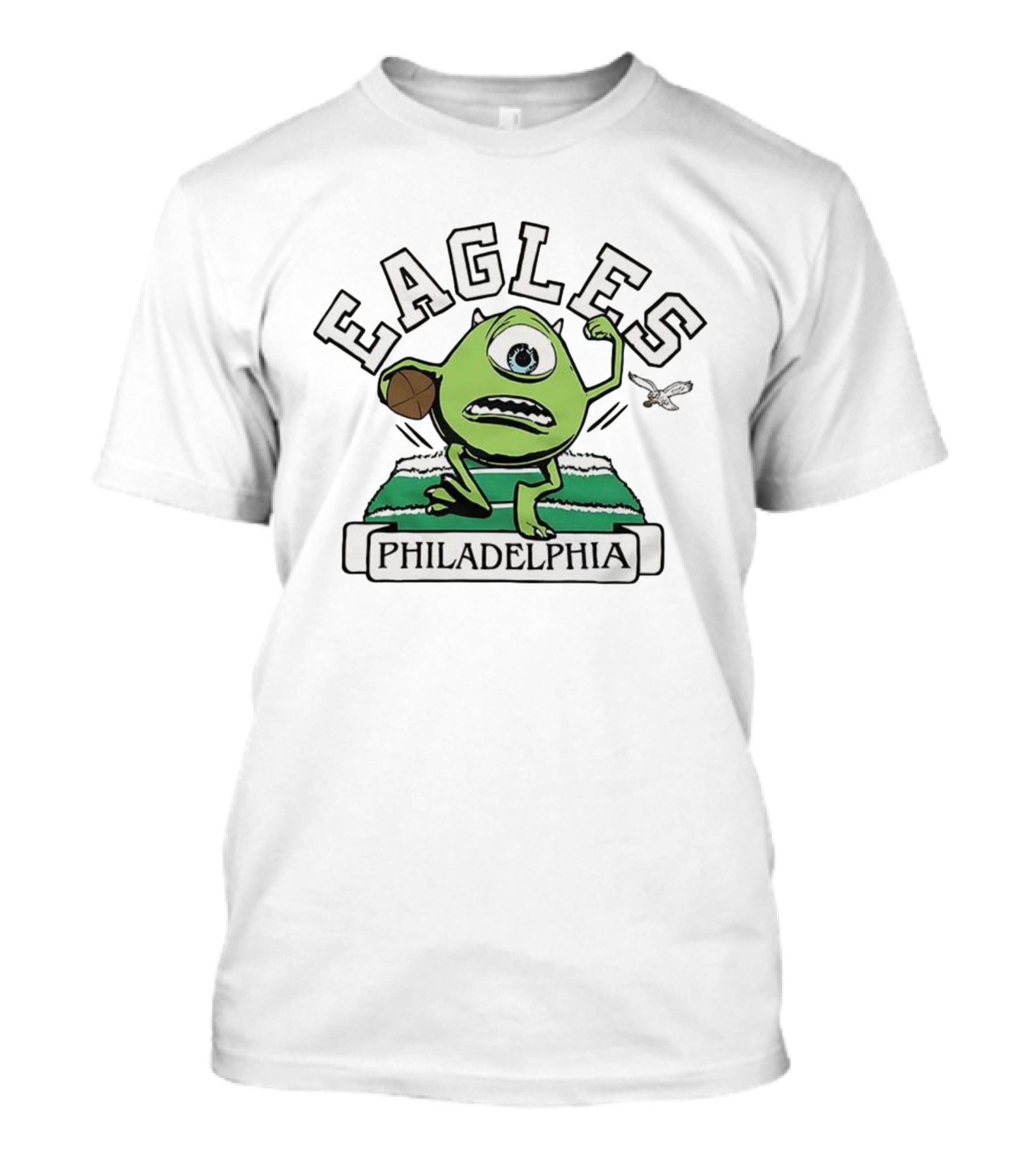 Mike Wazowski Philadelphia Eagles Football Monsters Inc Fusion T-Shirt