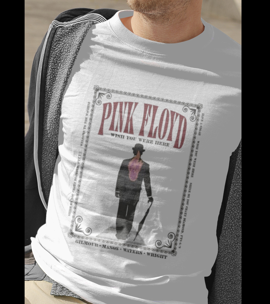 Pink Floyd Wish You Were Here Gilmour Mason Wright Silhouette Flame T-Shirt