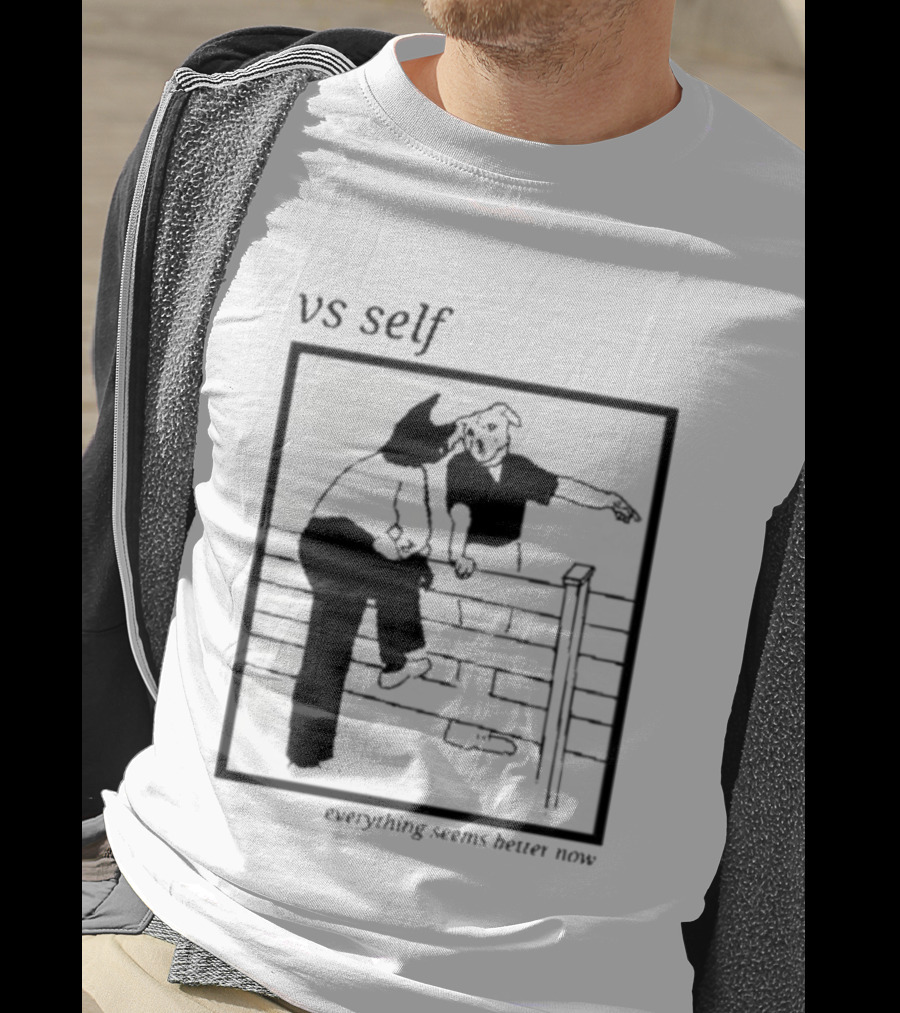 Vs Self Everything Seems Better Now Dog Fence Comic T-Shirt