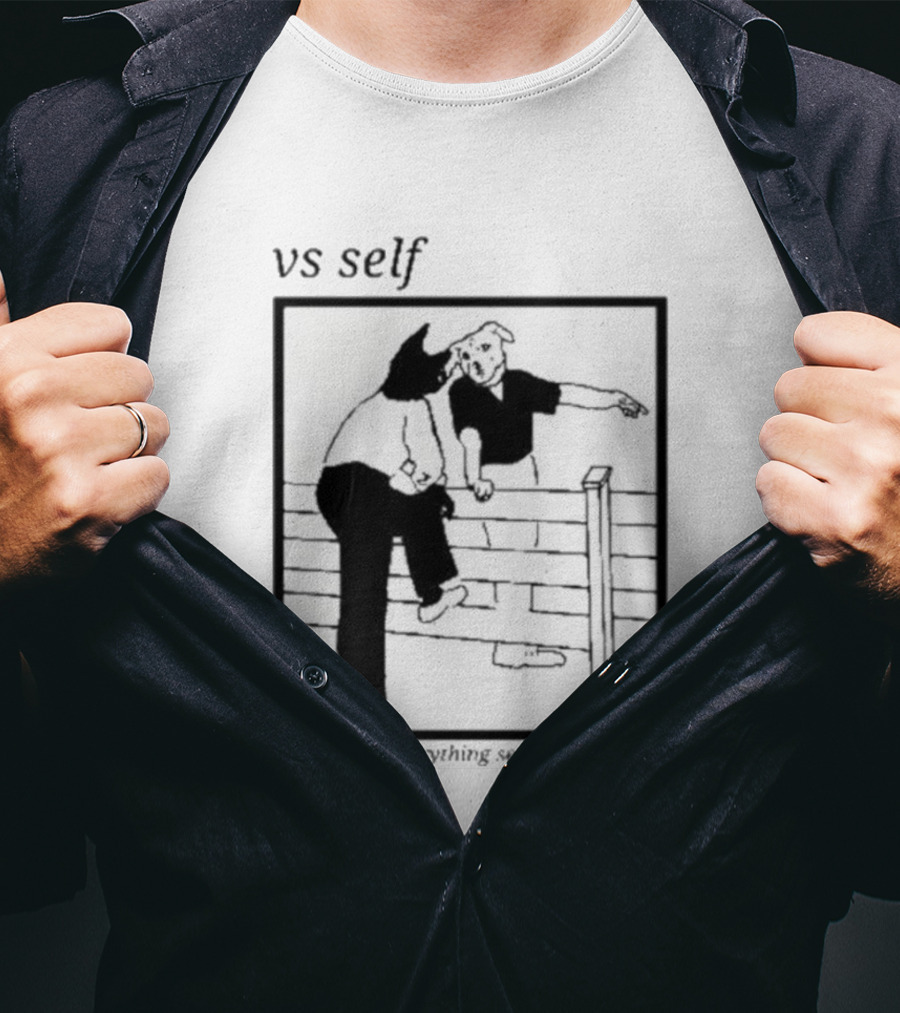 Vs Self Everything Seems Better Now Dog Fence Comic T-Shirt