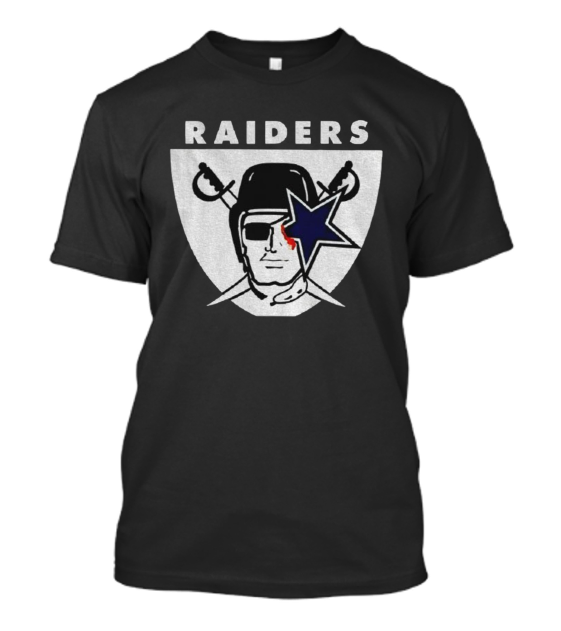 Las Vegas Raiders Dallas Cowboys Bleed Raiders Mashup NFL Logos T-Shirt