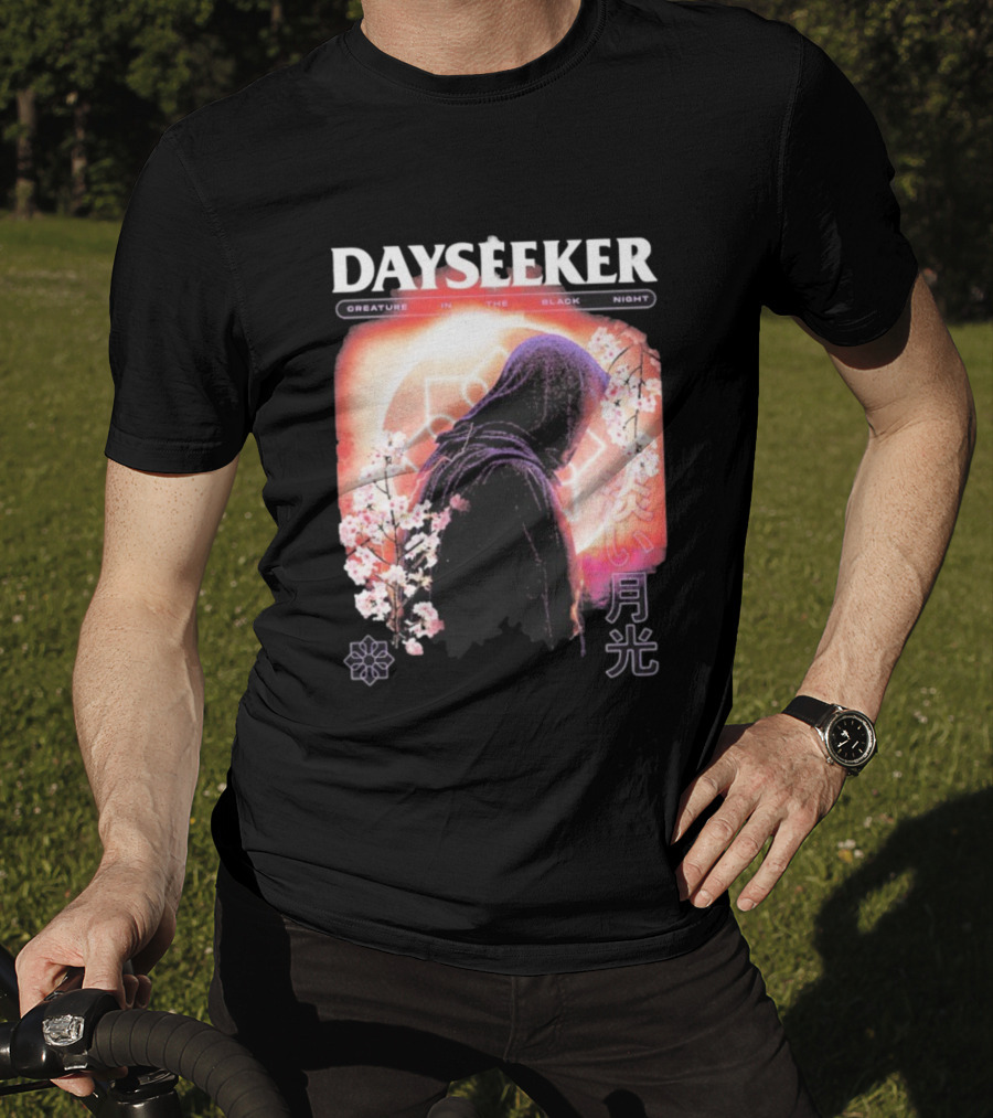 Dayseeker Creature Black Night Cherry Blossom Aesthetic T-Shirt