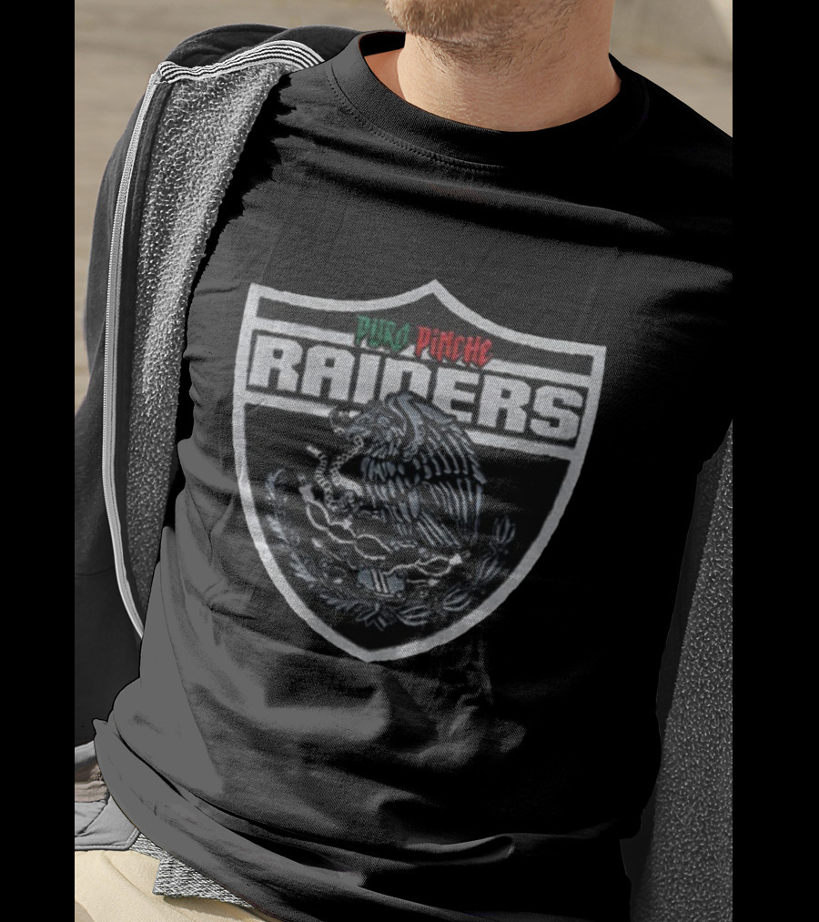 Las Vegas Raiders Puro Pinche Mexican Logo Raiders Shield T-Shirt