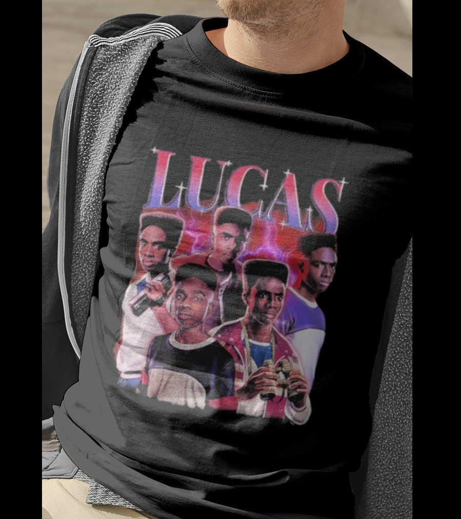 Lucas Stranger Things Character Tribute Retro Style T-Shirt