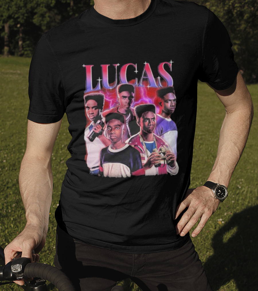 Lucas Stranger Things Character Tribute Retro Style T-Shirt