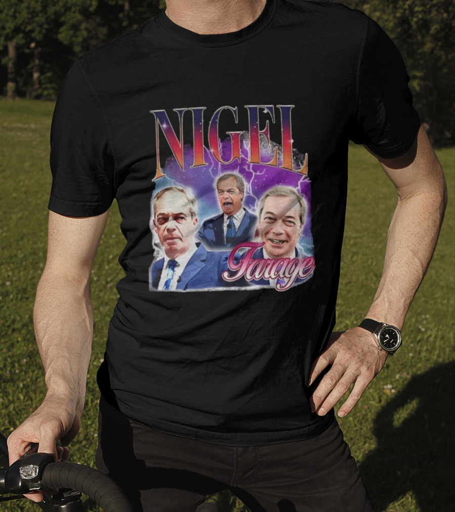 Nigel Farage Lightning Storm Portrait T-Shirt