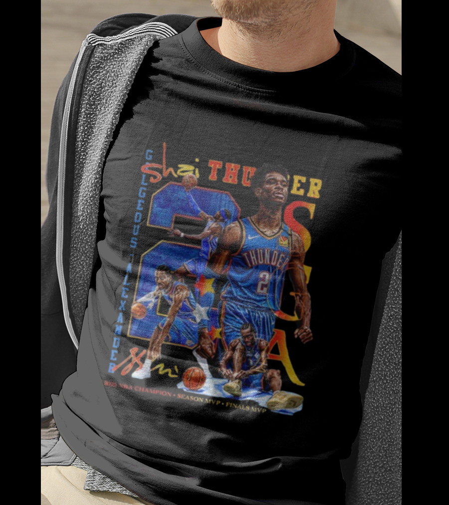 Oklahoma City Thunder Shai Gilgeous-Alexander SGA 2 Basketball MVP Champion T-Shirt