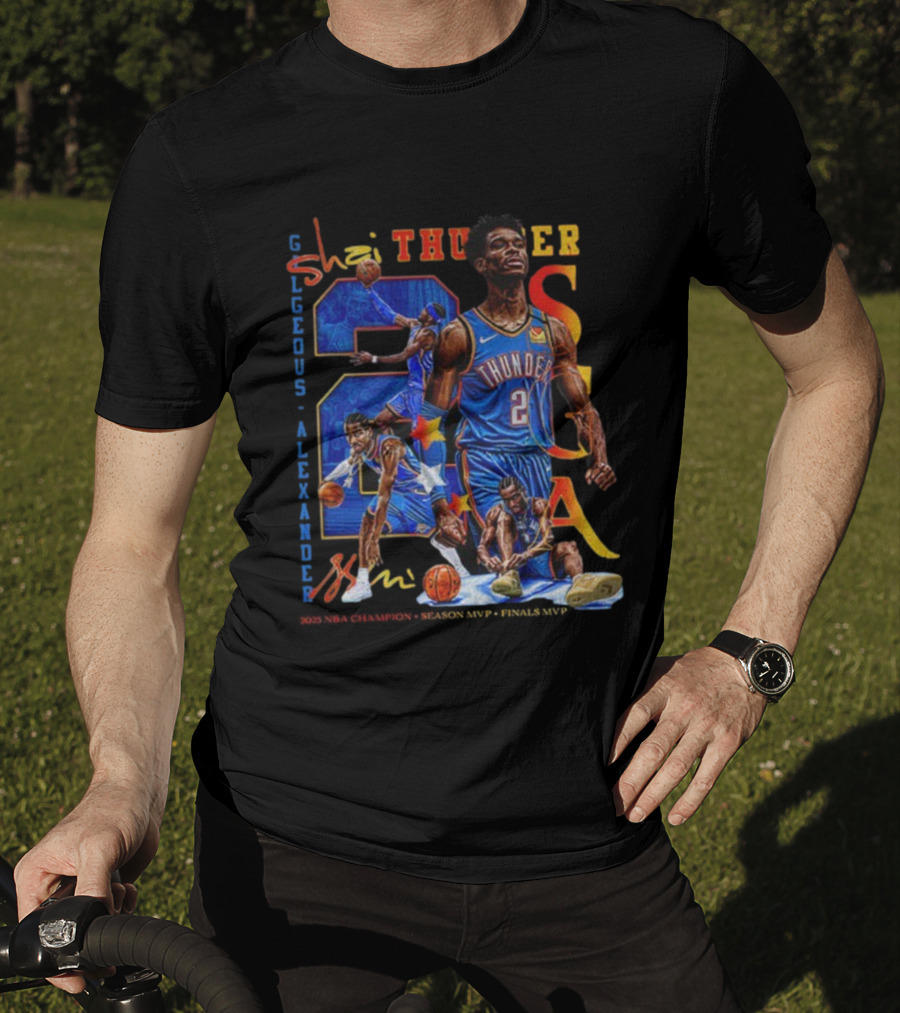 Oklahoma City Thunder Shai Gilgeous-Alexander SGA 2 Basketball MVP Champion T-Shirt