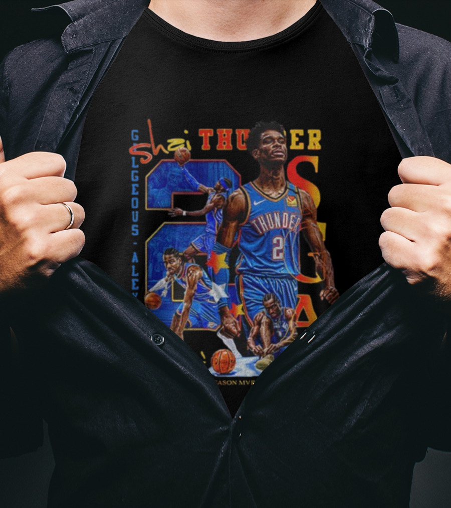 Oklahoma City Thunder Shai Gilgeous-Alexander SGA 2 Basketball MVP Champion T-Shirt