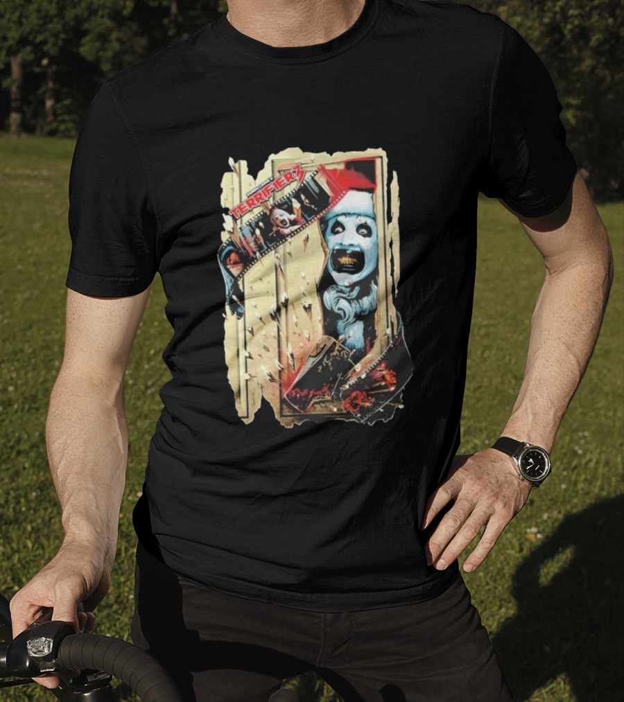 Terrifier 3 Chop House Horror Art The Clown Film Strip Scene T-Shirt