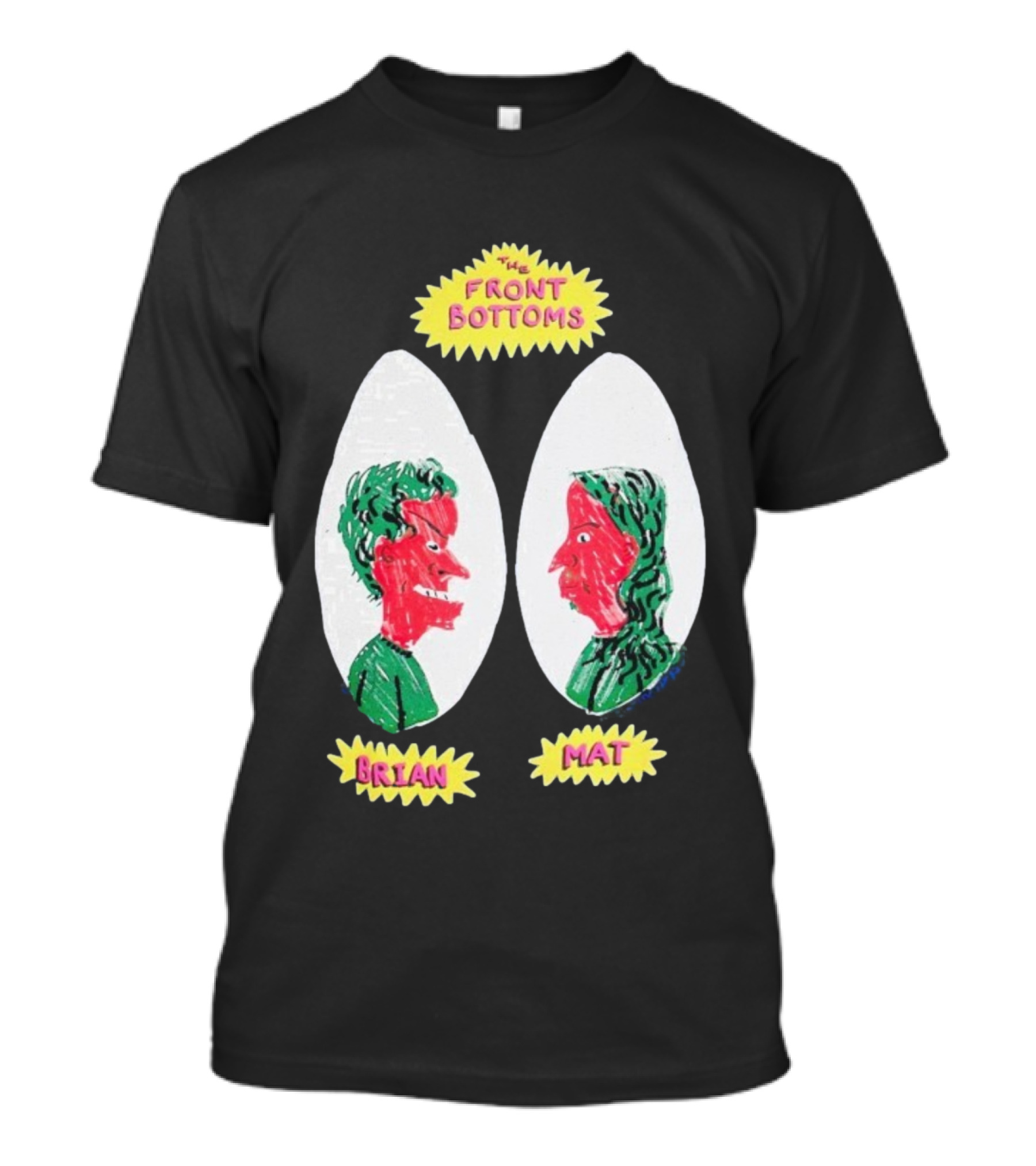 The Front Bottoms Brian Mat Cartoon Art Faces T-Shirt