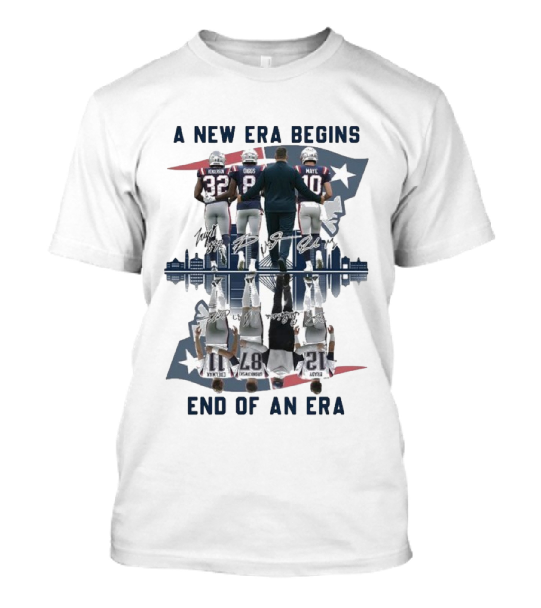A New Era Begins End Of An Era New England Patriots Signatures T-Shirt