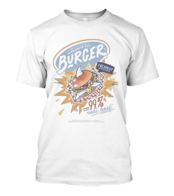 World Famous Scarfari Hamburger Hut Burger Freshest Ingredients 100 Percent Beek T-Shirt