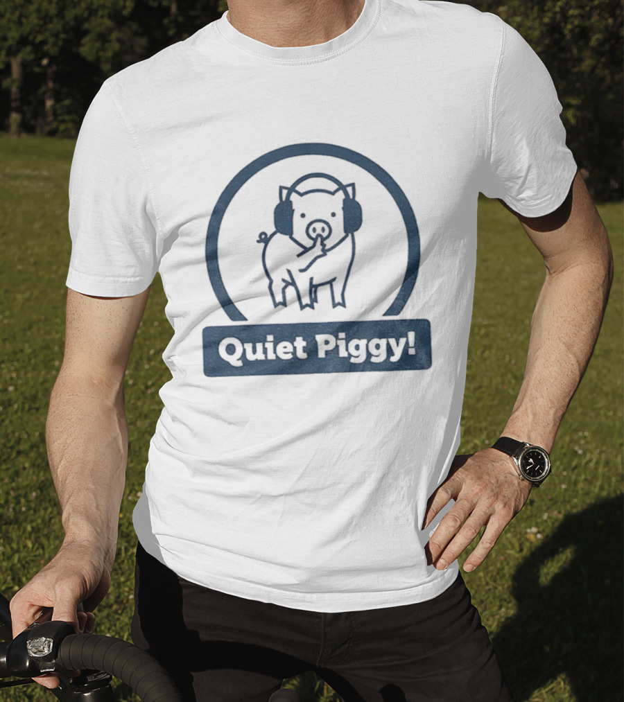 Quiet Piggy Humorous Piglet Illustration T-Shirt