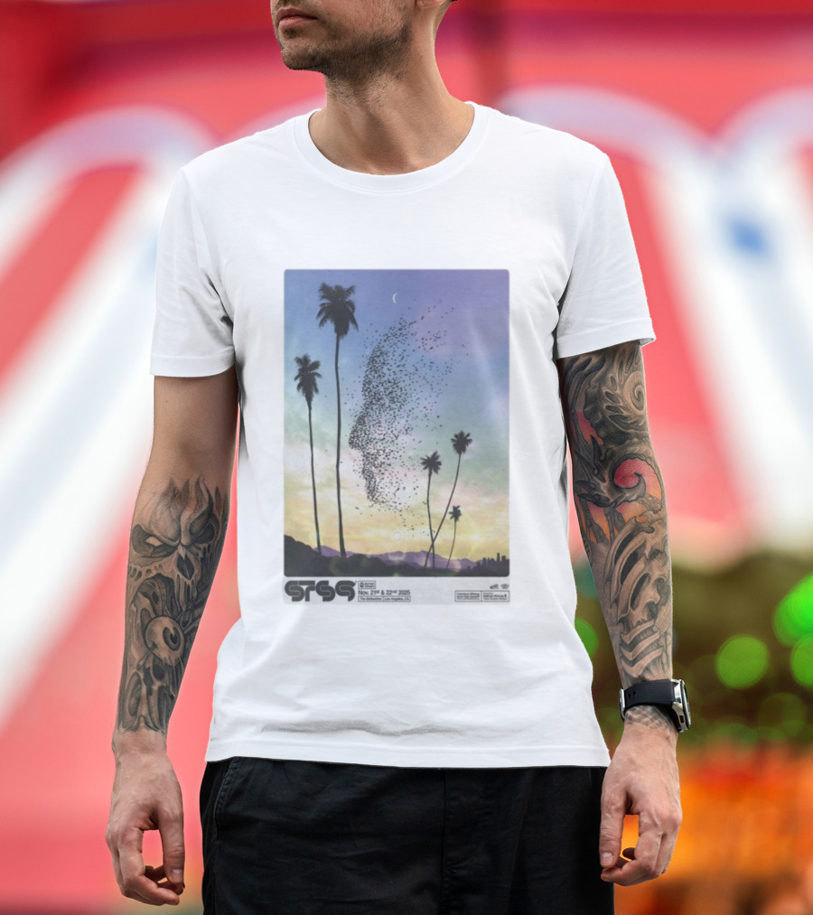 STS9 Nov 21 22 2025 The Bellwether Los Angeles CA Palm Trees And Birds Sky Scene T-Shirt