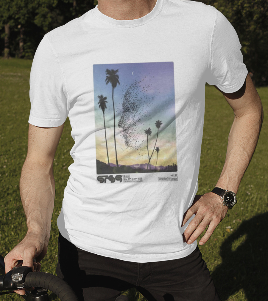 STS9 Nov 21 22 2025 The Bellwether Los Angeles CA Palm Trees And Birds Sky Scene T-Shirt