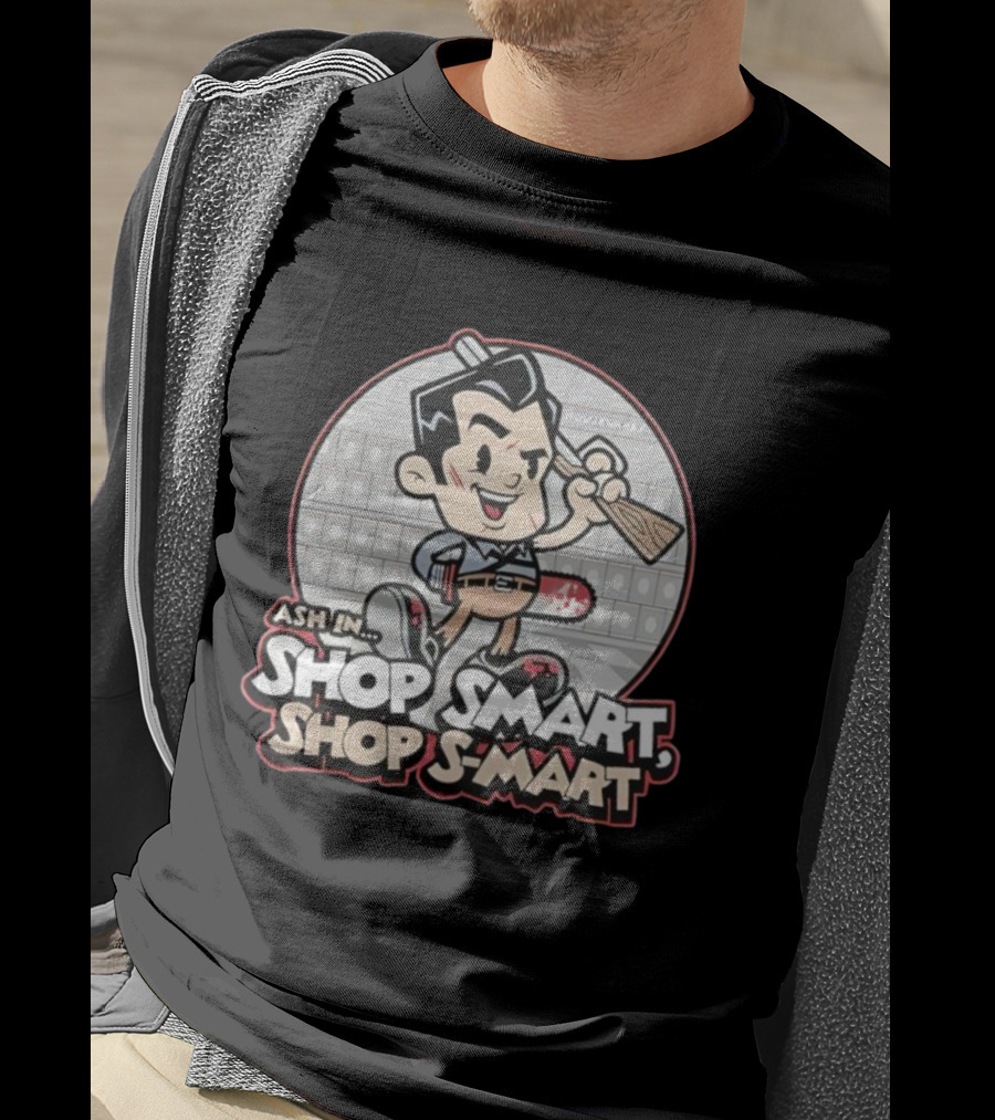 Ash Williams In Shop Smart Shop S-Mart Retro Style T-Shirt