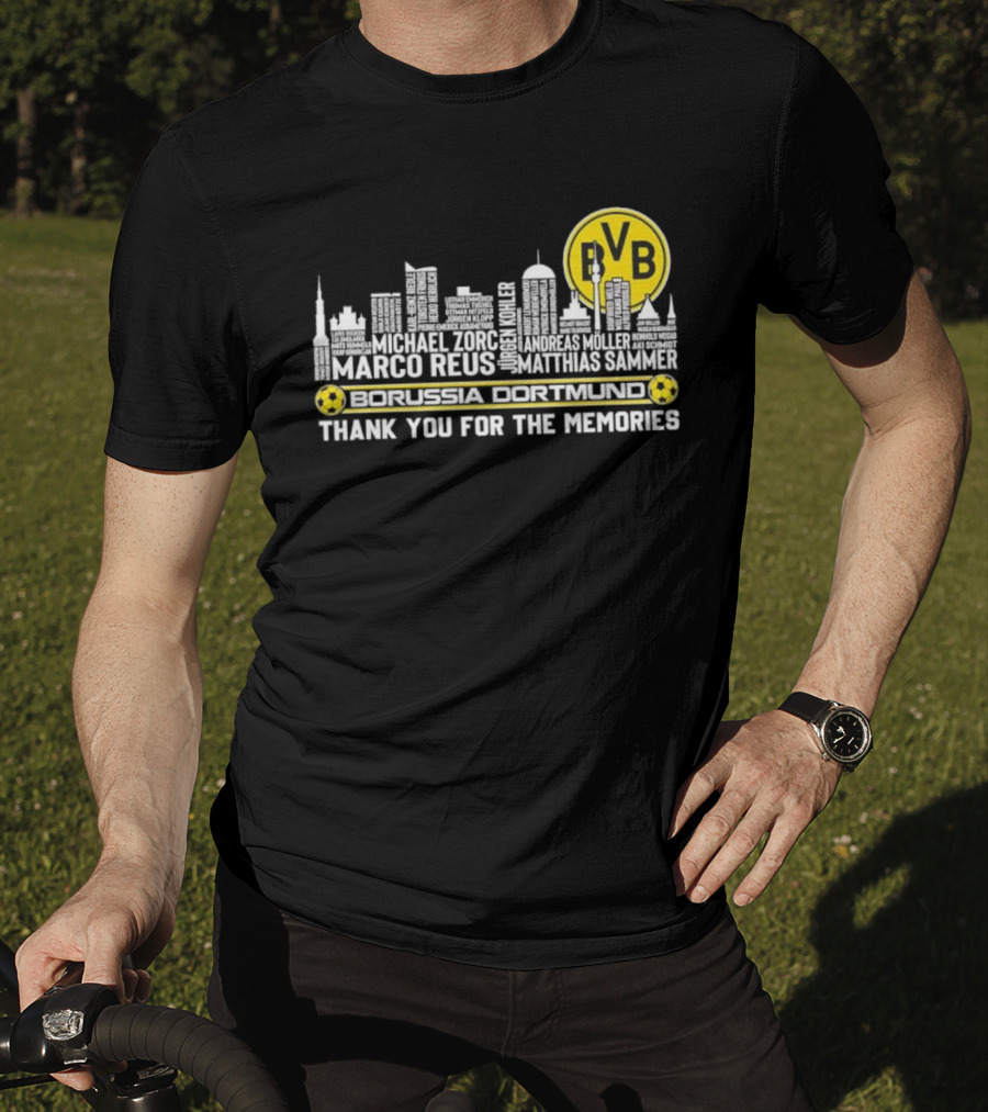 Borussia Dortmund BVB Marco Reus Matthias Sammer Skyline Club Crest Thank You For The Memories T-Shirt