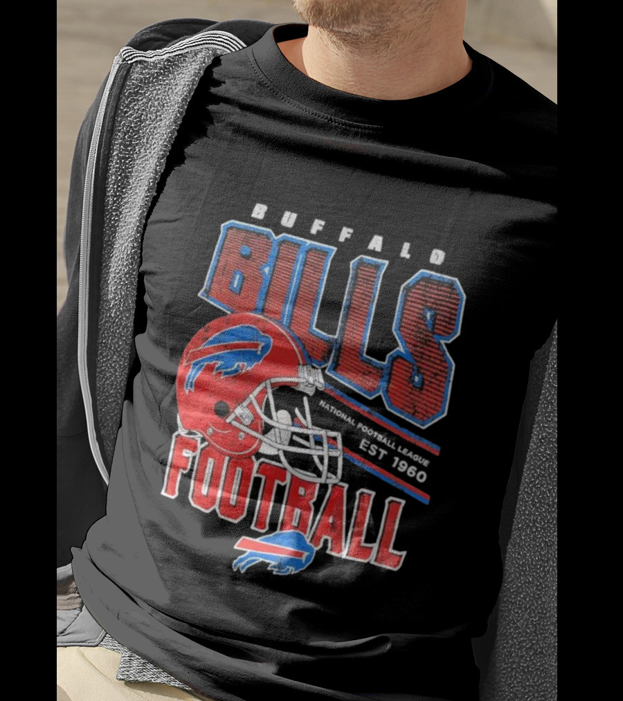 Buffalo Bills Follow The Leader 1960 National Football League Football Helmet T-Shirt
