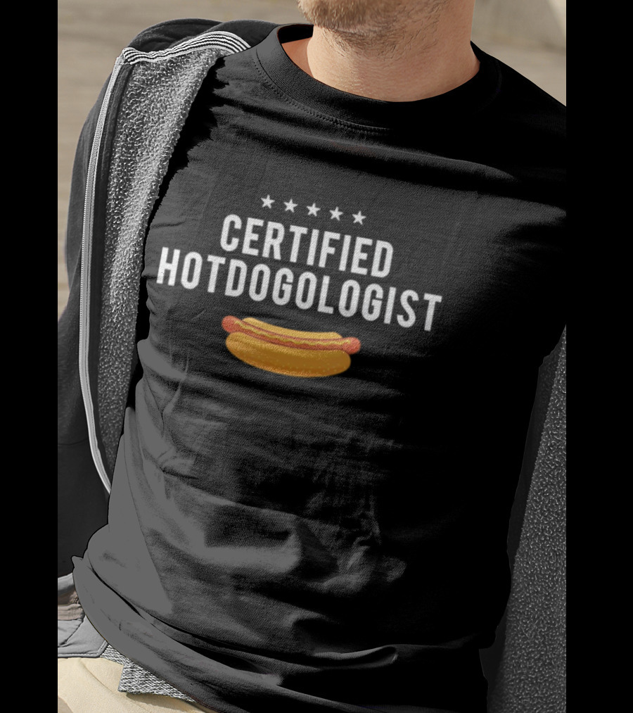 Certified Hotdogologist Five Stars Hotdog T-Shirt