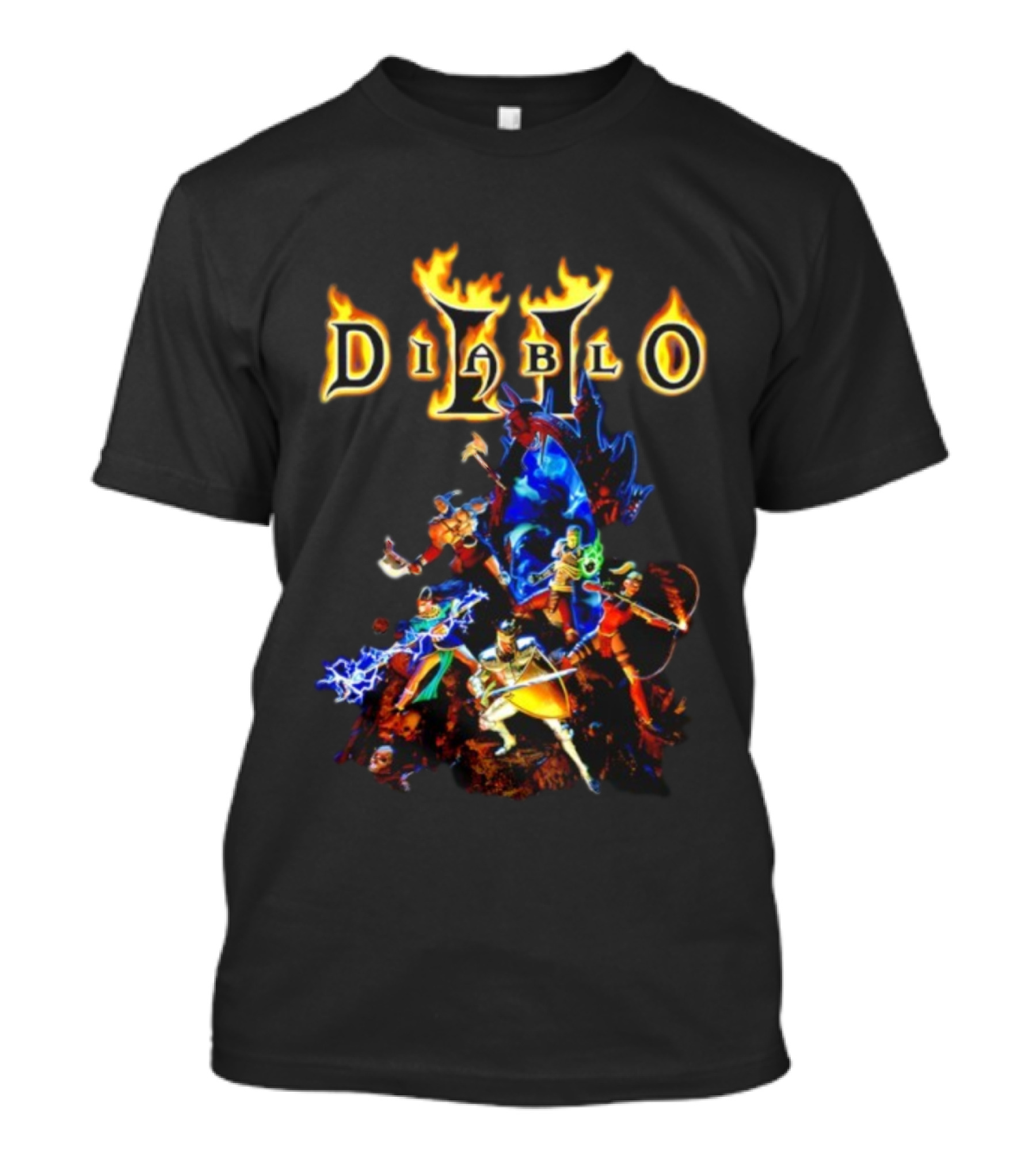 Diablo II Infernal Gate Classic Game Characters And Iconic Logo T-Shirt
