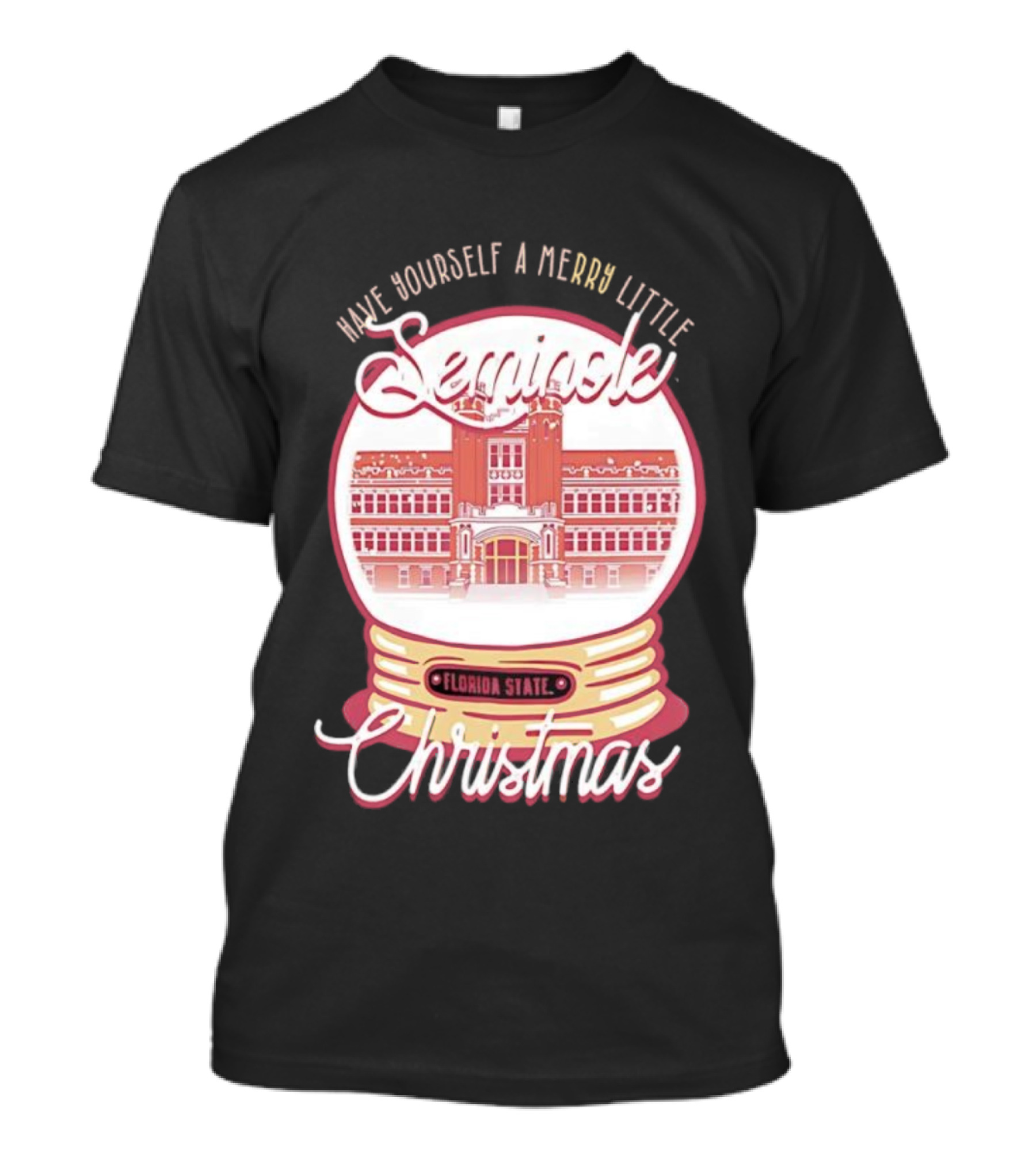 Have Yourself A Merry Little Seminole Christmas Florida State Snow Globe T-Shirt