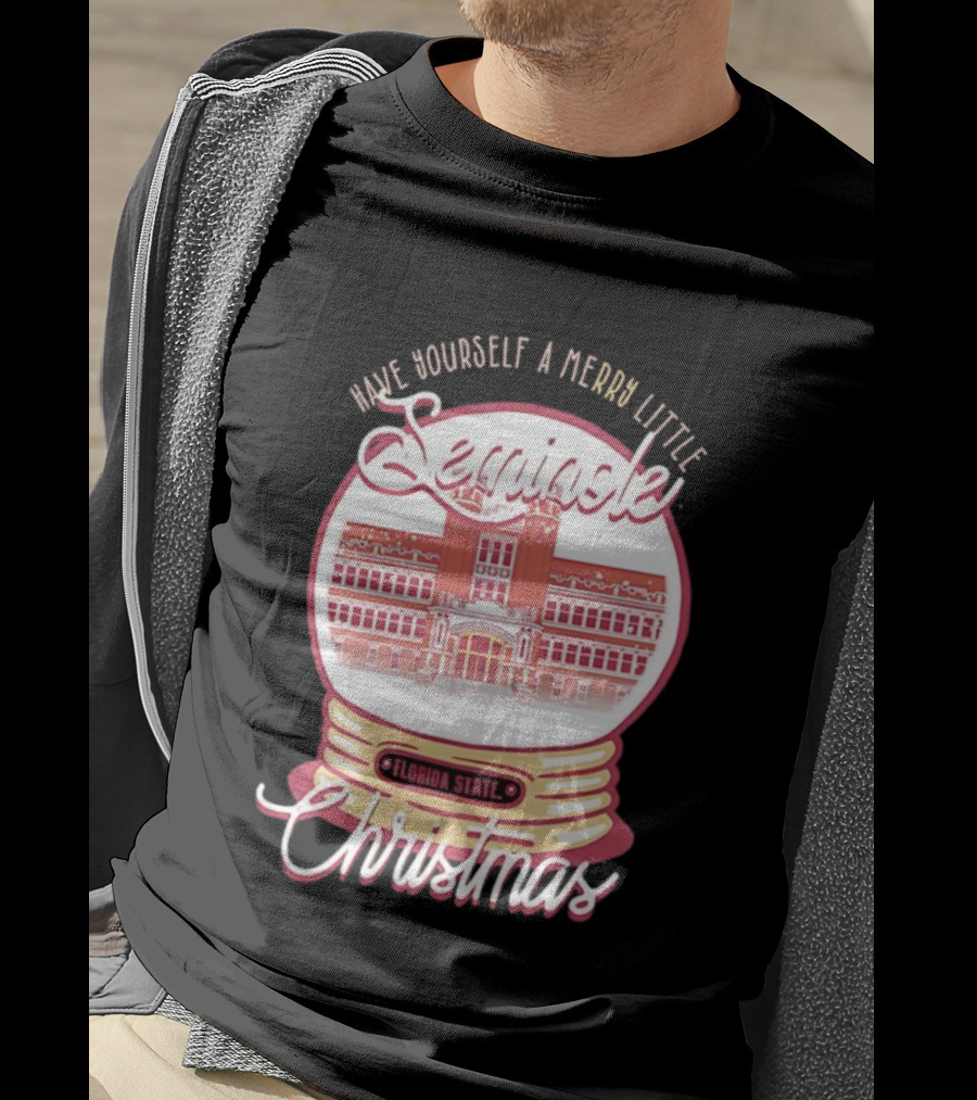 Have Yourself A Merry Little Seminole Christmas Florida State Snow Globe T-Shirt