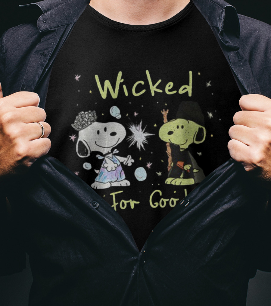 Snoopy Wicked Wicked For Good Peanuts Halloween Costume Theme T-Shirt