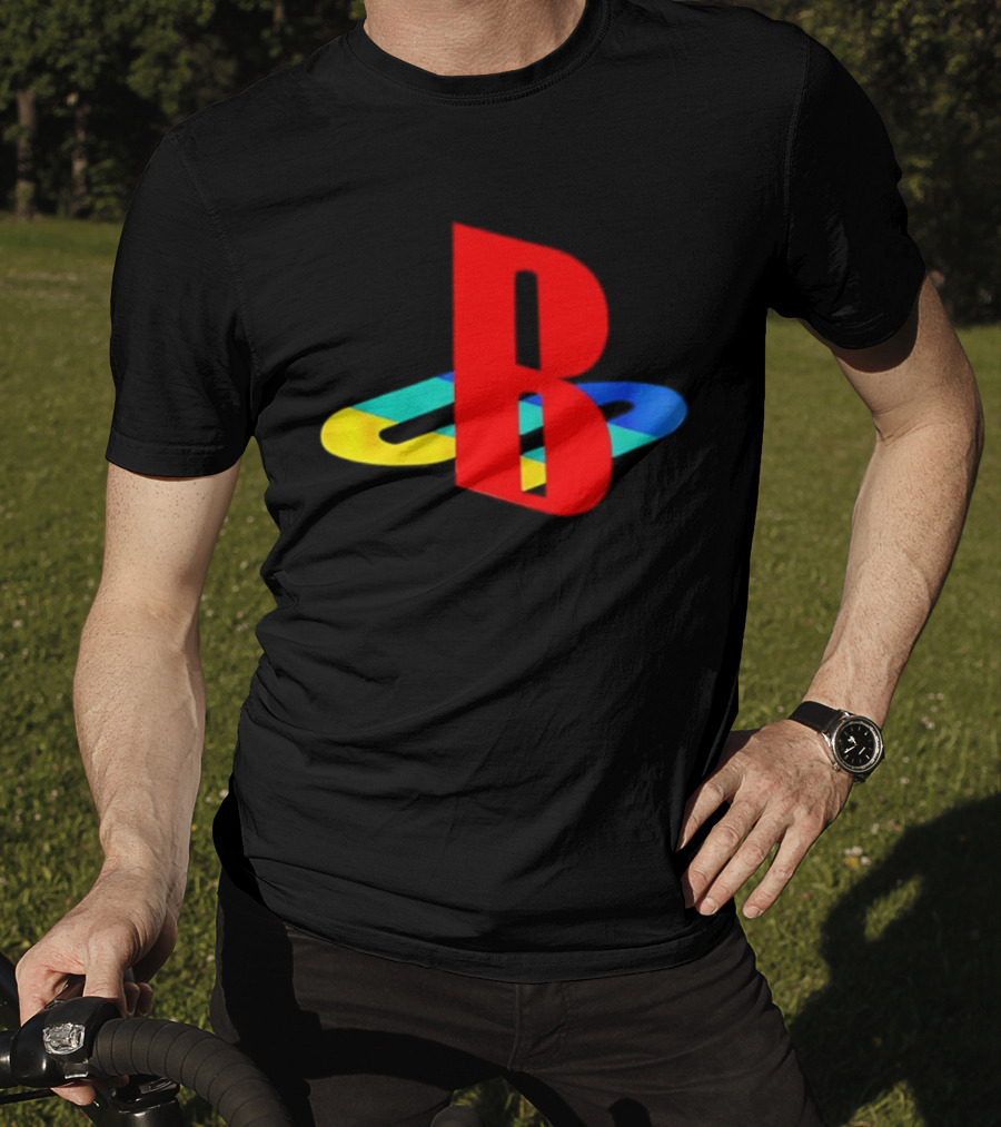 The StepBros 3 Deluxe Edition PlayStation Inspired B Logo T-Shirt