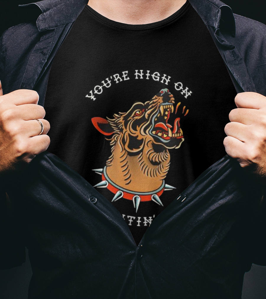 Tyler Childers High On My Bitin’ List Dog With Spiked Collar Retro Style T-Shirt