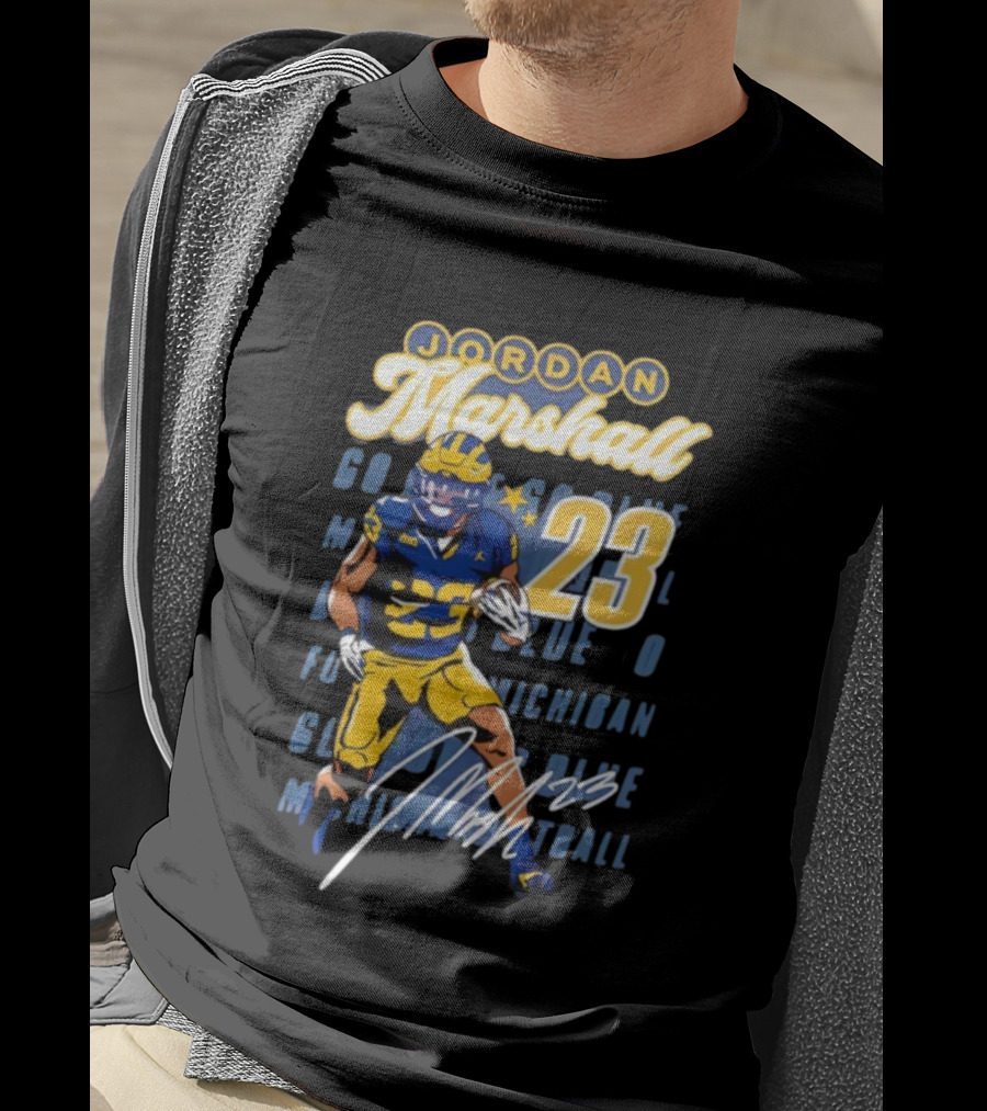Jordan Marshall Michigan Football 23 Go Blue T-Shirt