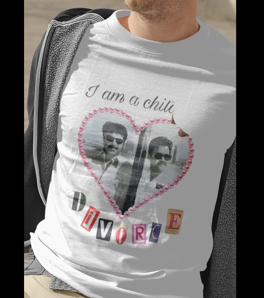 Love I Am A Child Of Divorce Heart Photo Collage T-Shirt