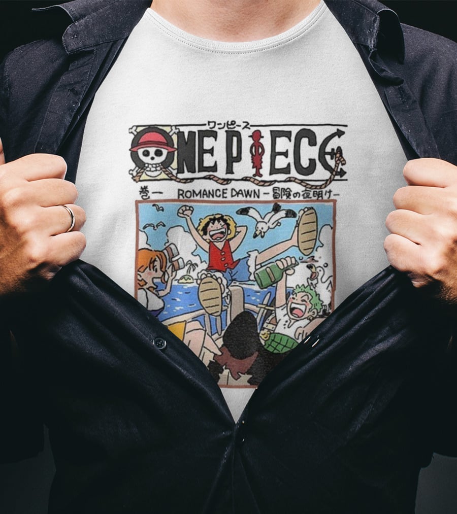 One Piece Monkey D. Luffy Romance Dawn Japanese Cartoon Adventure T-Shirt