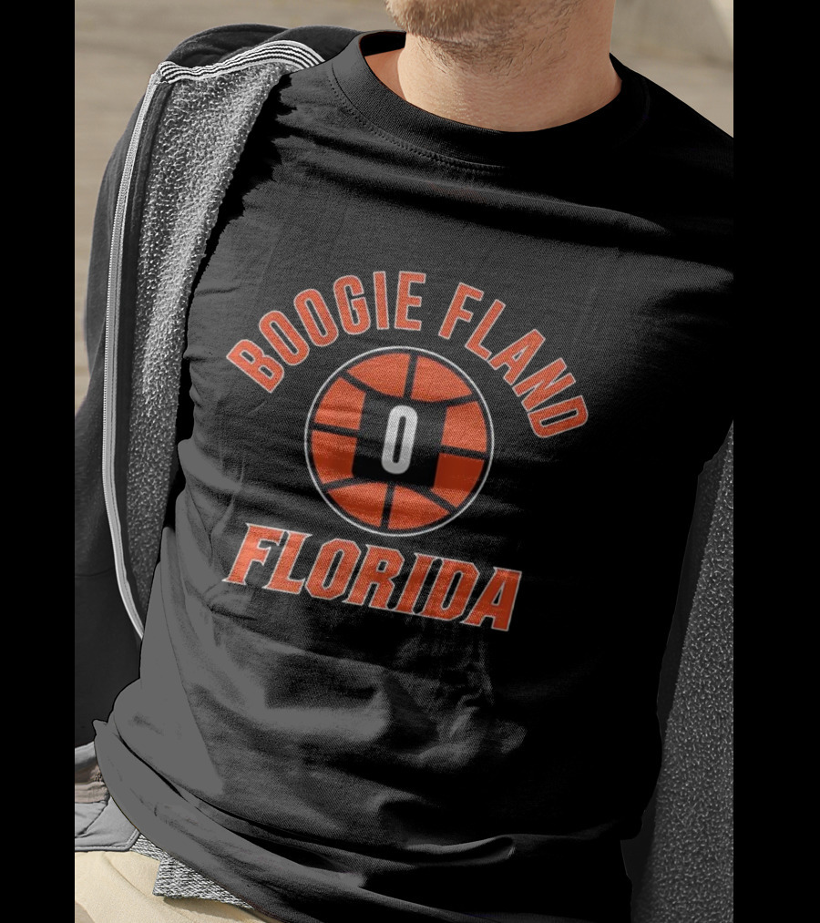 Boogie Fland Florida Basketball Number 0 Orange Ball T-Shirt