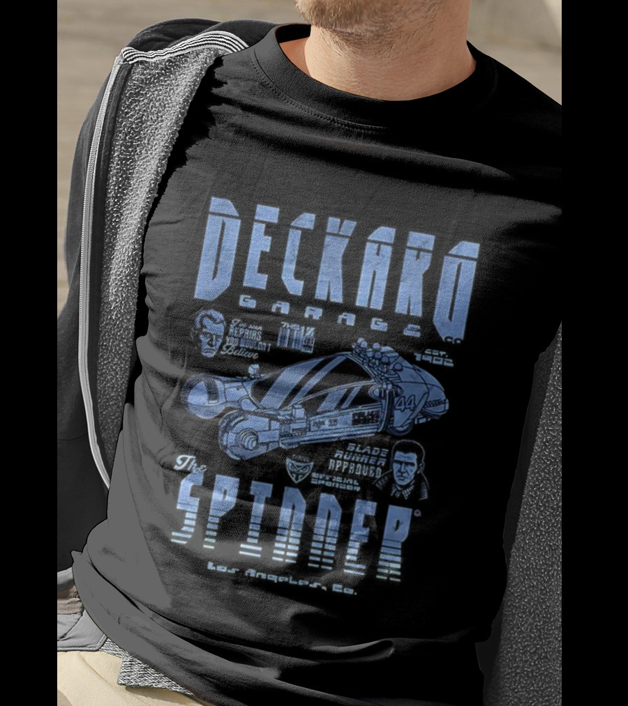 Deckard Spinner Los Angeles 1982 Replicants Machines Repairs Serve Survive T-Shirt