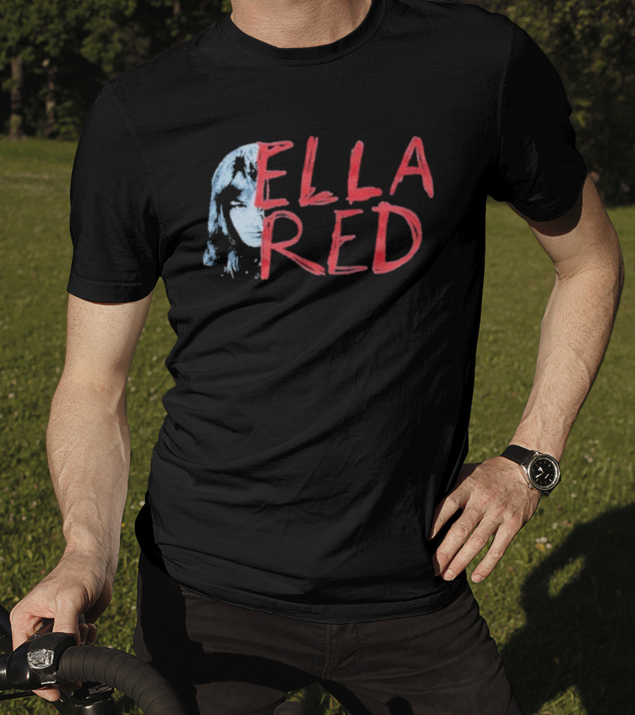 Ella Red Face Stylish Graphic Text Design T-Shirt
