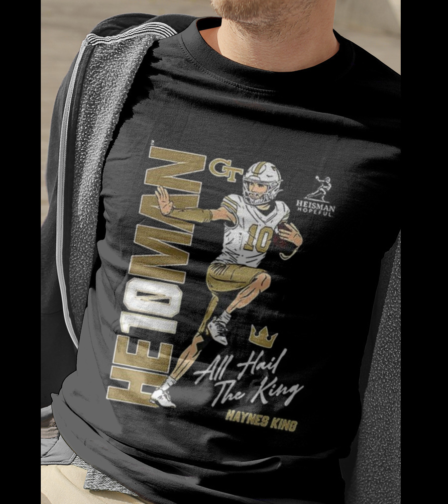 HE10MAN Haynes King GT Georgia Tech Yellow Jackets Football Quarterback T-Shirt