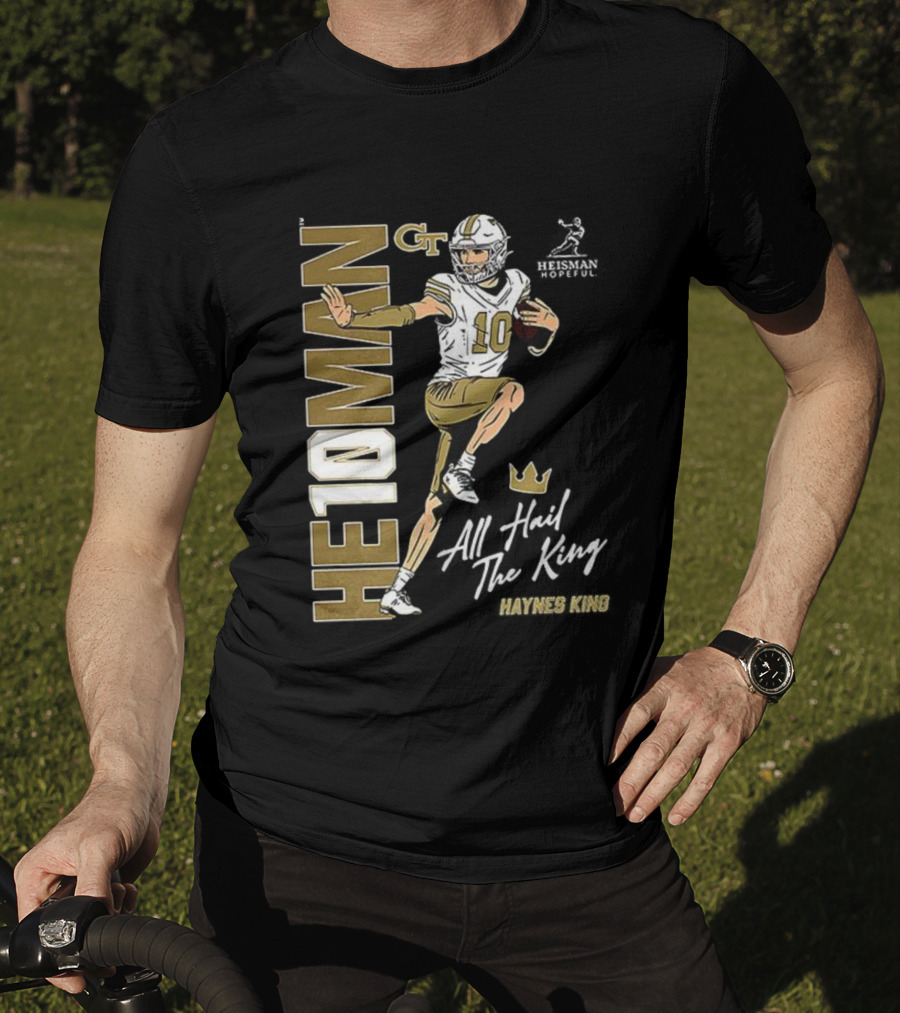 HE10MAN Haynes King GT Georgia Tech Yellow Jackets Football Quarterback T-Shirt