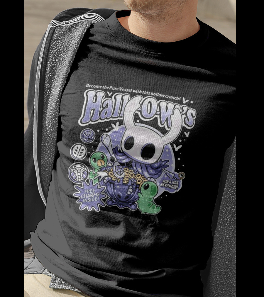 Hollow Knight Hallows Crunch Cereal Free Charms Win Nail Keychain T-Shirt