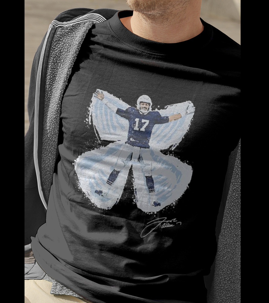 Josh Allen Snow Angel Buffalo Bills 17 Football Signature T-Shirt