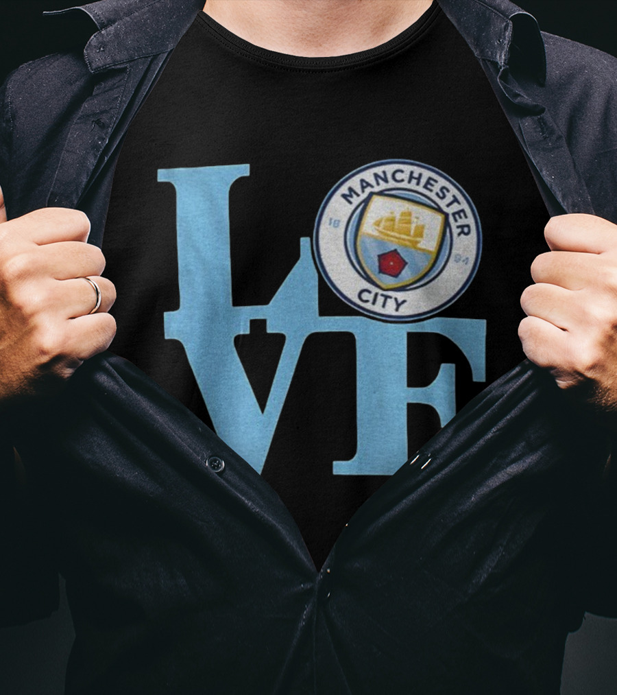 Manchester City FC LOVE Emblem 1894 Badge T-Shirt