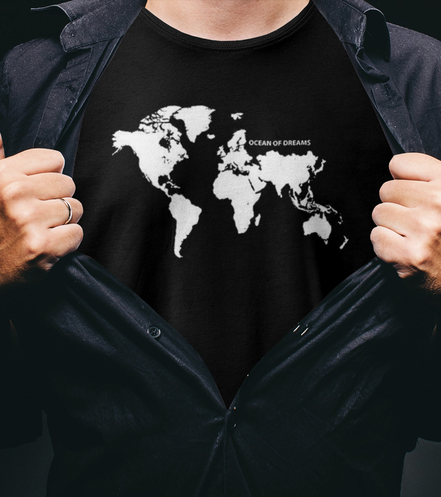 Ocean Of Dreams World Map Geography Journey T-Shirt